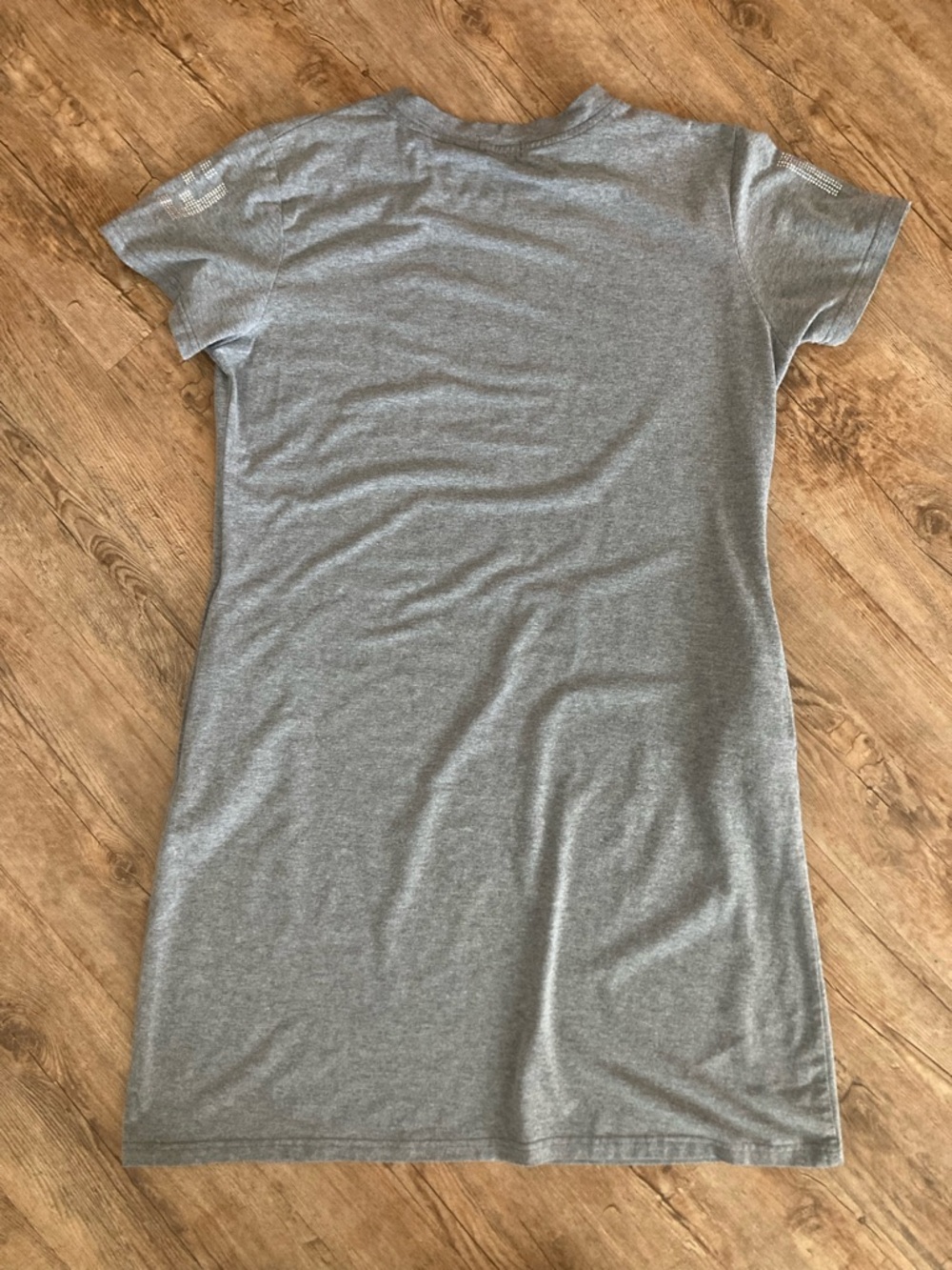 Fendi Silver-Gray Crystal Logo Tee Dress - Picture 7 of 9